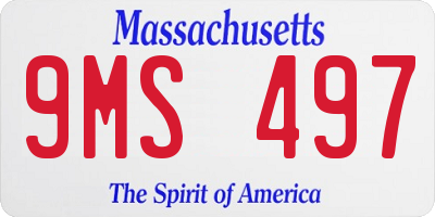 MA license plate 9MS497