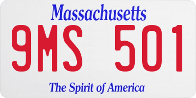MA license plate 9MS501