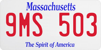 MA license plate 9MS503