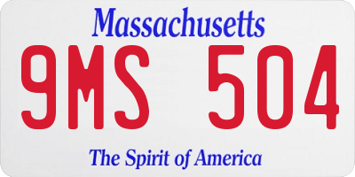 MA license plate 9MS504