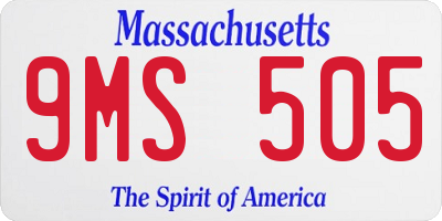 MA license plate 9MS505