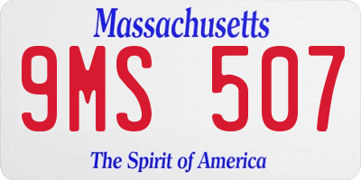 MA license plate 9MS507