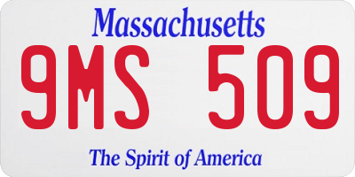 MA license plate 9MS509