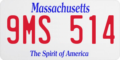 MA license plate 9MS514
