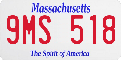 MA license plate 9MS518