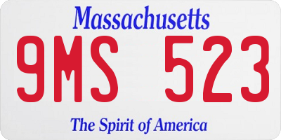MA license plate 9MS523