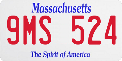 MA license plate 9MS524