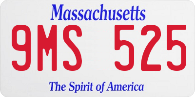 MA license plate 9MS525