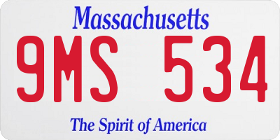 MA license plate 9MS534
