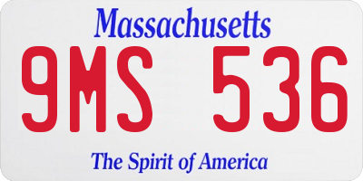 MA license plate 9MS536