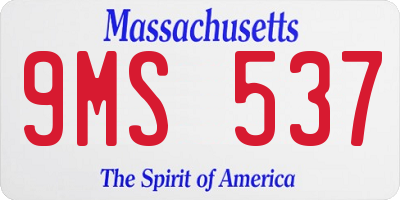 MA license plate 9MS537
