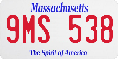 MA license plate 9MS538