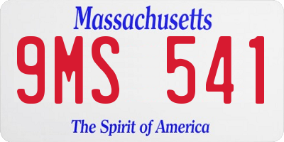 MA license plate 9MS541