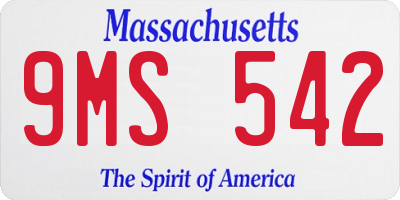 MA license plate 9MS542