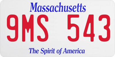MA license plate 9MS543
