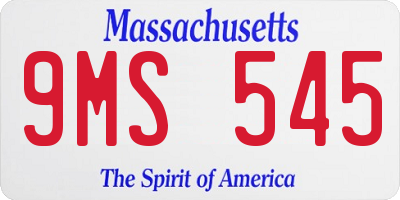 MA license plate 9MS545