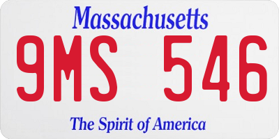 MA license plate 9MS546
