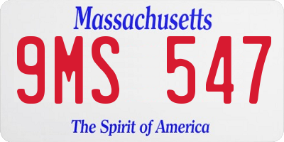 MA license plate 9MS547