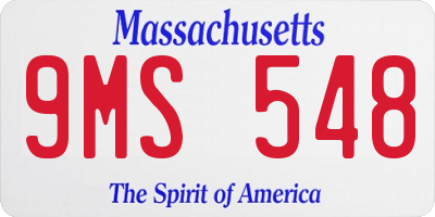 MA license plate 9MS548