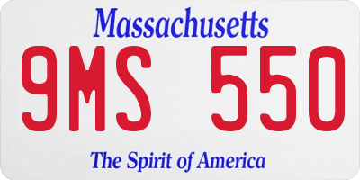 MA license plate 9MS550