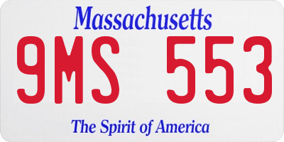 MA license plate 9MS553