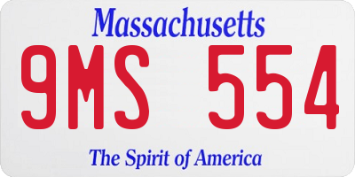 MA license plate 9MS554