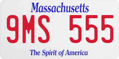 MA license plate 9MS555