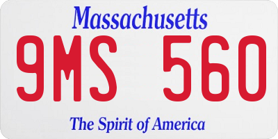 MA license plate 9MS560