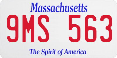 MA license plate 9MS563