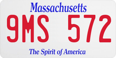 MA license plate 9MS572