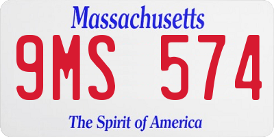 MA license plate 9MS574