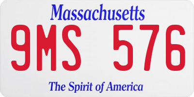 MA license plate 9MS576