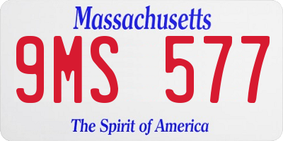 MA license plate 9MS577