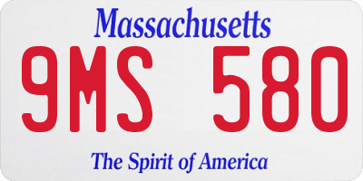 MA license plate 9MS580