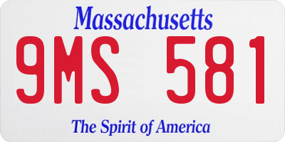 MA license plate 9MS581