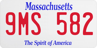 MA license plate 9MS582