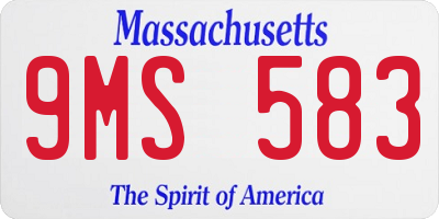 MA license plate 9MS583