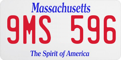 MA license plate 9MS596