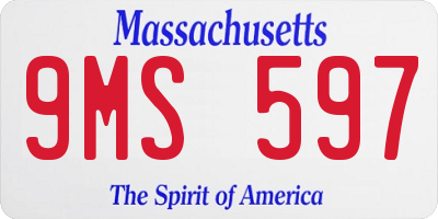 MA license plate 9MS597