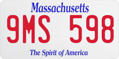 MA license plate 9MS598
