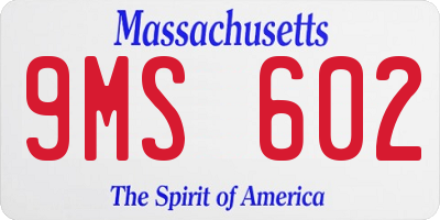 MA license plate 9MS602