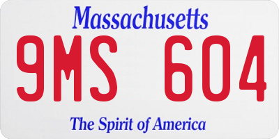 MA license plate 9MS604