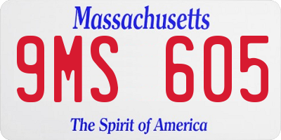 MA license plate 9MS605