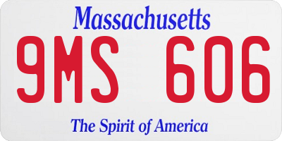 MA license plate 9MS606