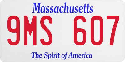 MA license plate 9MS607