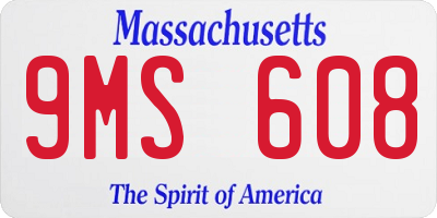 MA license plate 9MS608