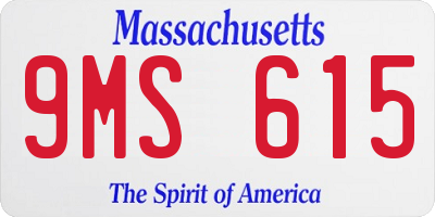 MA license plate 9MS615