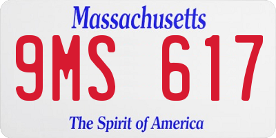 MA license plate 9MS617