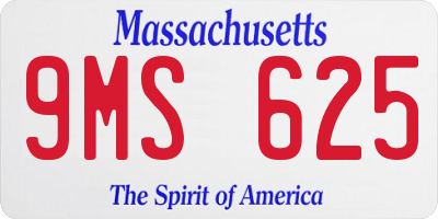 MA license plate 9MS625