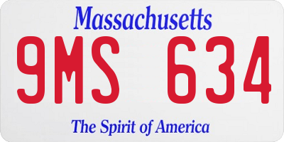 MA license plate 9MS634